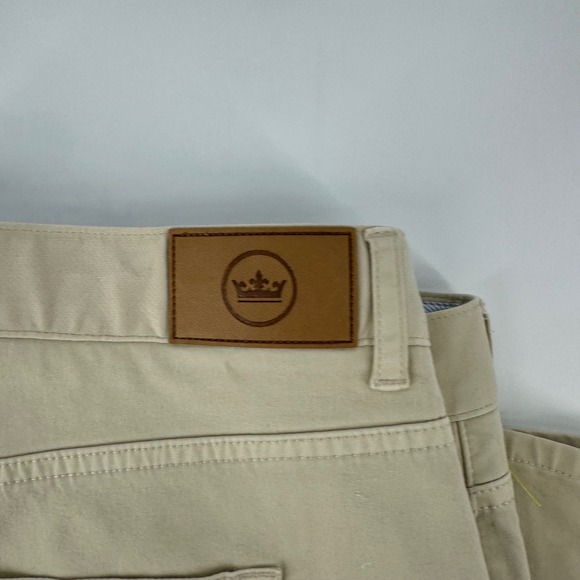 Peter Millar Mens Khaki Chinos Pants Size 40 Flat Front Casual Dress Cotton - Picture 2 of 4